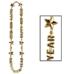 Gold expression beads of "Happy New Year".