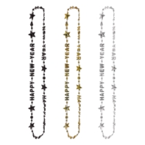 Black, Gold & Silver Happy New Year Beads-Of-Expression