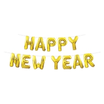 Happy New Year Gold Balloon Streamer