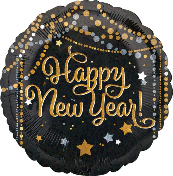 Happy New Year Sparkle Mylar Balloons