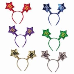 assorted colored happy new year headband boppers