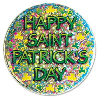 Colorful Happy St Patricks Day Button