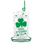 Happy St. Patrick's Day Drink Pouches (Pack of 72) St. Patrick’s Day drink pouches, 16.9 oz drink pouch, St. Patrick’s Day party favors, printed drink pouch with beads, holiday drink pouches, St. Patrick’s Day supplies, drink pouch with straw