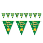 Green with Gold Lettering Happy St Patrick's Day Pennant Banner