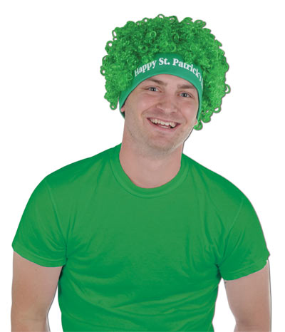 Happy St Patricks Day Curly Wig