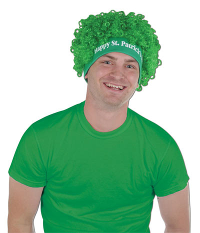 Happy St Patricks Day Curly Wig