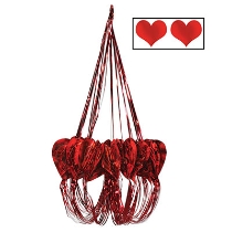 Red Heart Chandelier for Valentine's Day Hanging Decoration 