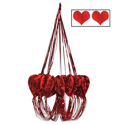 Red Heart Chandelier for Valentines Day Hanging Decoration 