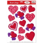 Assorted Colors and size Heart Clings for Valentine's Day
