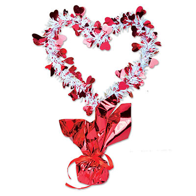 Red Heart Gleam 'N Shape Centerpiece with red weight