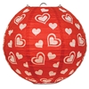 Red Paper Lanterns with white hearts