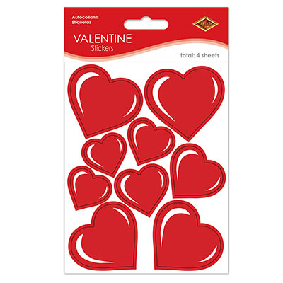Red Heart Stickers for Valentine's Day
