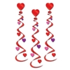 Red and Purple Heart Whirls for Valentines Day Hanging decoration 