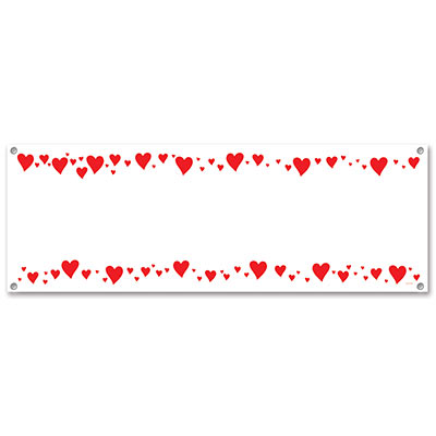 Red Hearts with White Sign Banner
