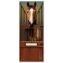 Horse Door Cover (Pack of 12) horse door cover, horse stall decoration, farm party décor, western party door banner, all-weather door cover, horse birthday decorations, barn theme décor, Party Express horse supplies