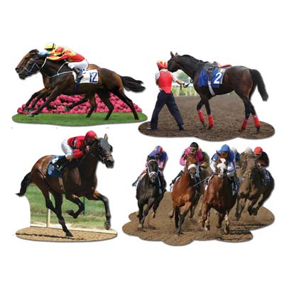 Horse Racing Cutouts of realistic prints from a horse race.