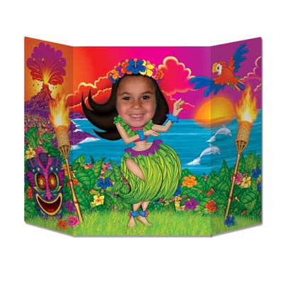 Bright Colored Hula Girl Fun Photo Prop