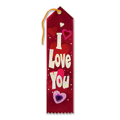 I Love You Jeweled Ribbon (Pack of 6) Valentines, jeweled, ribbon, hearts, love, i love you 