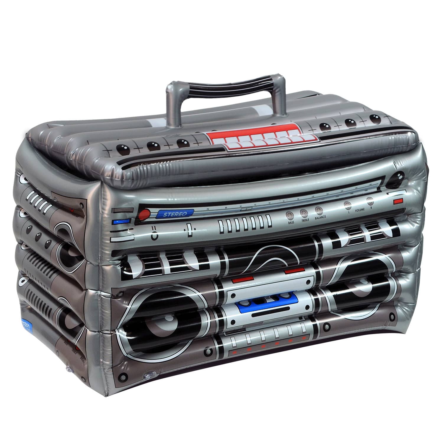 Inflatable Boom Box Cooler (Pack of 6) inflatable boom box cooler, boom box cooler, inflatable beverage cooler, 80s party decorations, retro party supplies, music themed party decorations, inflatable drink cooler, party beverage tub, inflatable ice cooler, 90s party supplies, backyard party cooler, summer party decorations, bulk party supplies, inflatable cooler pack of 6, novelty drink cooler, 24 inch boom box cooler, party express