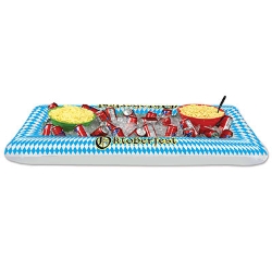 Blue and White Inflatable Oktoberfest Buffet Cooler