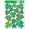 Variously designed green shamrock clings for St. Patricks Day.