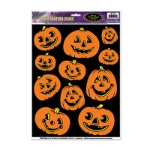 Jack-O-Lantern Clings (Pack of 12) Jack-O-Lantern Halloween Window Clings, decoration, halloween, pumpkin, jack-o-lantern, wholesale, inexpensive, bulk, cling