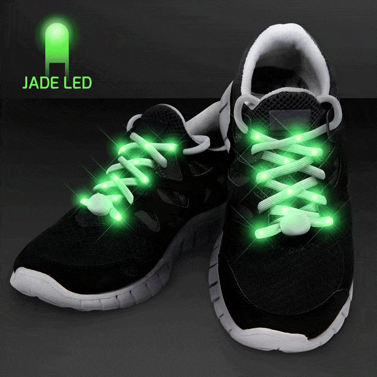 Green Light Up Shoelaces for Night Runs (Pack of 12) green LED shoelaces, light up shoelaces, glow shoelaces, nighttime running gear, fun run accessories, LED laces pack of 12, illuminated shoelaces, safety shoelaces, running accessories LED, glow in the dark laces