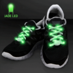 Green Light Up Shoelaces for Night Runs (Pack of 12) green LED shoelaces, light up shoelaces, glow shoelaces, nighttime running gear, fun run accessories, LED laces pack of 12, illuminated shoelaces, safety shoelaces, running accessories LED, glow in the dark laces