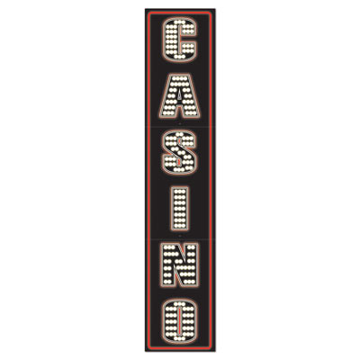 Black with White lettering made to look like lights Jointed Casino Pull-Down Cutout