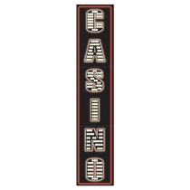 Black with White lettering made to look like lights Jointed Casino Pull-Down Cutout