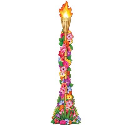Jointed Floral Tiki Torch for a Luau