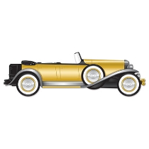Yellow Jointed Great 20's Roadster for a themed party