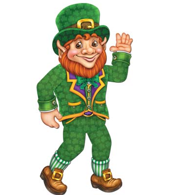 Cartoon designed leprechaun printed on card stock material.