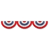 Jointed Patriotic Bunting Cutout printed in traditional colors of red, white and blue including stars and stripes.