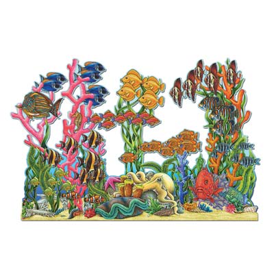 Jointed Seascape is a cutout of the ocean wonders of sea creatures and plants.