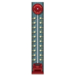 Jointed Vintage Circus Pull-Down Cutout is a printed image of on of the most popular games of who can get hit the lights to the top.