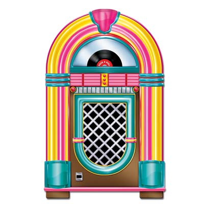 The Jukebox Cutout is printed to replicate a jukebox from the 50s. 