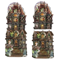 Jumbo Haunted House Cutouts (Pack of 24) Jumbo Haunted House Halloween Cutouts, halloween, haunted house, decoration, wholesale, inexpensive, bulk