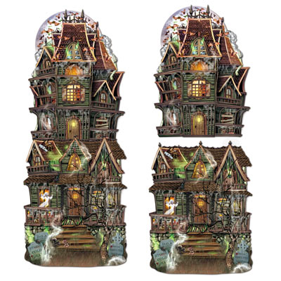 Jumbo Haunted House Cutouts (Pack of 24) Jumbo Haunted House Halloween Cutouts, halloween, haunted house, decoration, wholesale, inexpensive, bulk