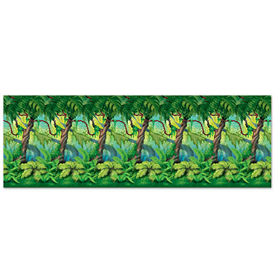 Jungle Trees Backdrop printed on thin plastic material.