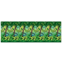 Jungle Trees Backdrop printed on thin plastic material.