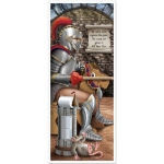 Knight Restroom Door Cover (Pack of 12) knight door cover, medieval restroom sign, renaissance party décor, all-weather door cover, knight bathroom decoration, fantasy party supplies, themed door banner, Party Express medieval décor