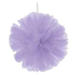Lavender Tulle Balls (Pack of 24) lavender tulle balls, 8 inch tulle decorations, hanging tulle balls, lavender party décor, tulle pom poms lavender, pastel event decorations, baby shower tulle décor, Party Express tulle balls