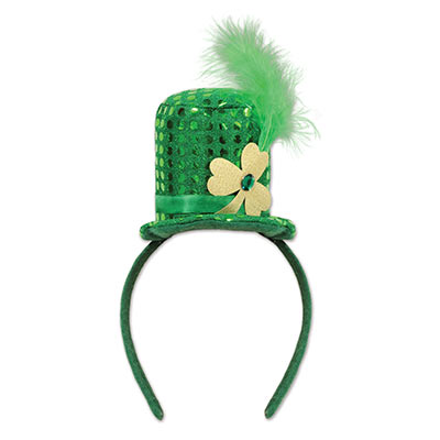 Green Sequin Leprechaun Hat Headband