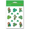Plastic clings with leprechauns and shamrocks for St. Patricks Day.