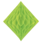 Light Green Tissue Diamond (Pack of 12) Tissue Diamond, hanging decoration, party theme, party supplies