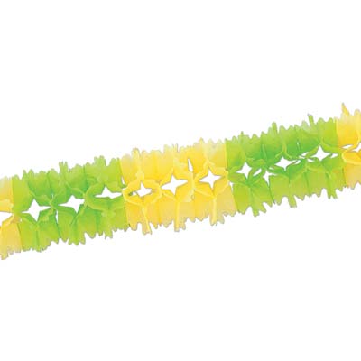 Light Green and Yellow Pageant Garland made of tissue material.