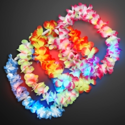 Assorted Light Up Hawaiian Leis (Pack of 12)  Assorted Light Up Hawaiian Leis, Light up Leis, Lulu Themed Party, Light up items