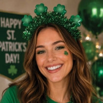 Light-Up Shamrock Headband (Pack of 12) Light Up Shamrock Headband, Shamrock Headband, St Patricks Day Headband, Light Up Party Headband, St Patricks Day Party Supplies, Shamrock Party Favor, Irish Holiday Accessories, St Patricks Day Decorations, Lighted Shamrock Headband, Parade Accessories, St Patricks Day Giveaways, Photo Booth Props, Pack of 12 Headbands, Party Express