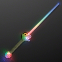Light Up T-Rex Dinosaur Sword (Pack of 12) light up dinosaur sword, T-Rex LED sword, dinosaur party favors, LED light sword, kids dinosaur toys, flashing dinosaur sword, glow sword for parties, dinosaur birthday supplies, LED toy sword pack, Party Express dinosaur toys